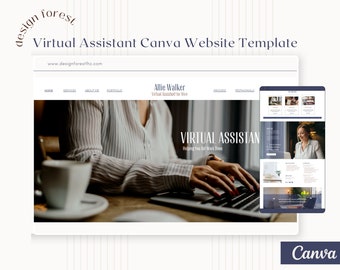 Professional Canva Website Template, DIY Canva Portfolio Resume for Social Media Managers, Virtual Assistants & Small Businesses