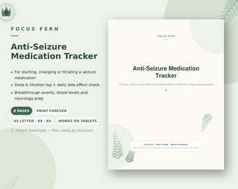 Anti Seizure Medication Tracker Printable, Epilepsy Titration Log PDF, Dose & Side Effect Tracker, Seizure Diary, Neurology Visit Prep