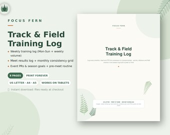 Track and Field Training Log Printable, Track Season Planner, Weekly Practice & Meet PR Tracker, High School Track Team Gift PDF