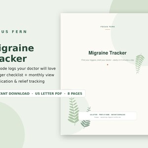 Migraine Tracker Printable, Headache Diary PDF, Symptom and Trigger Log, Monthly Migraine Journal, Doctor Visit Prep, US Letter