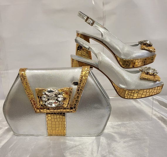 Gold Italian shoe and bag