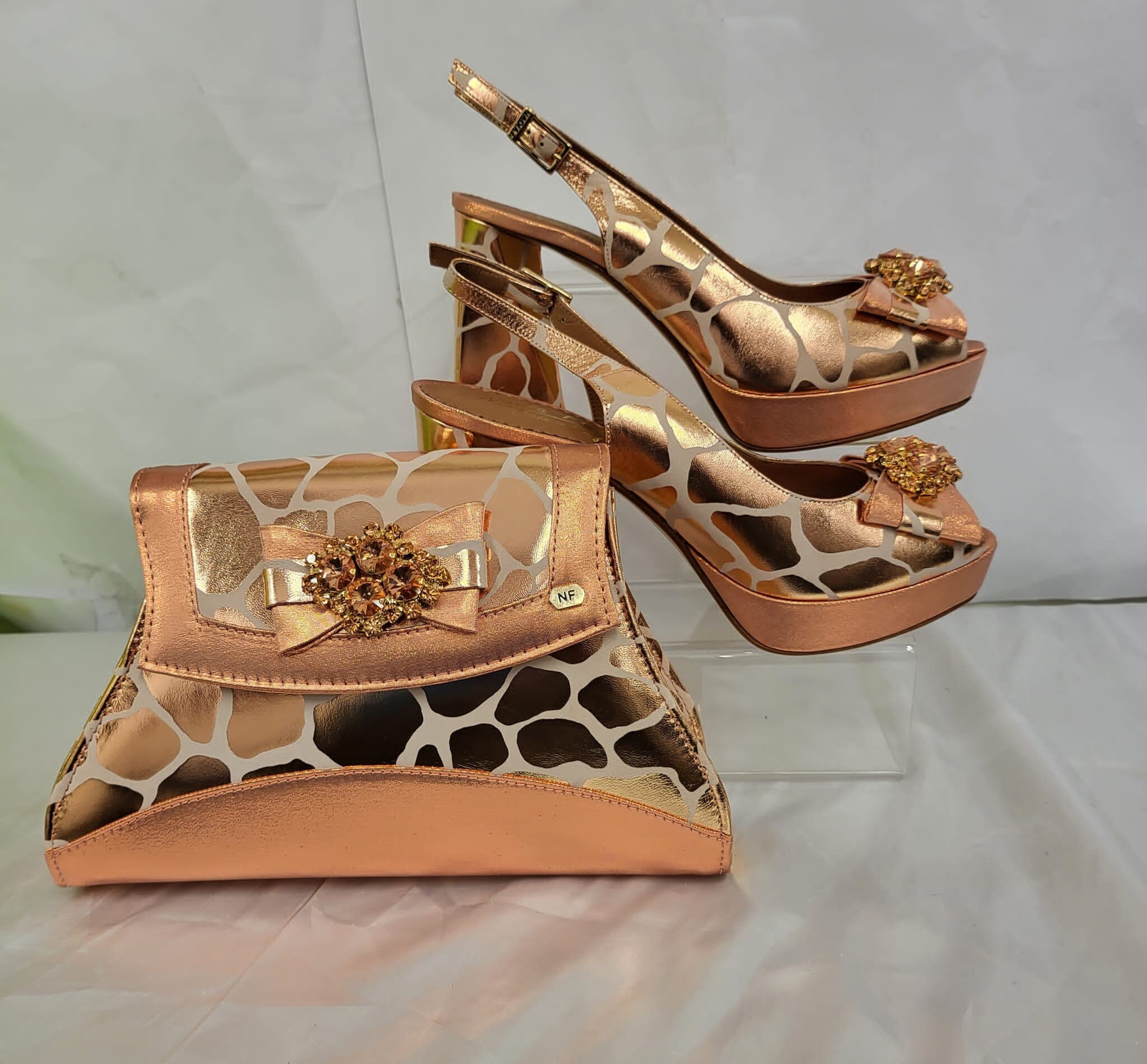 Fashion African Wedding Shoes and Bag Set for Party WH1001 - 4