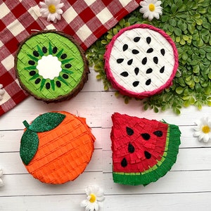 1 MINI fruit piñata; kiwi piñata, dragon fruit piñata, orange piñata, watermelon piñata