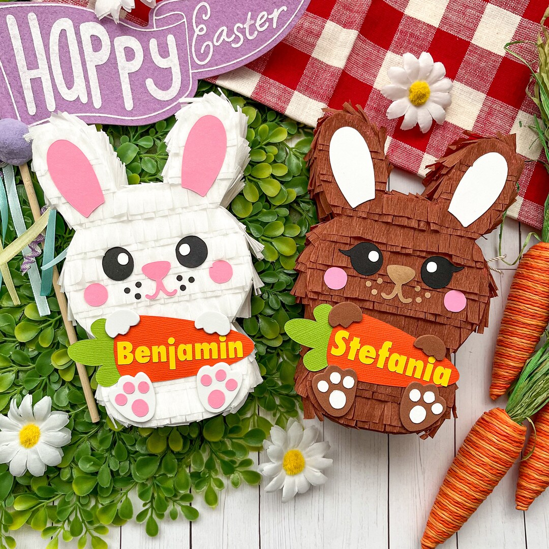 Mini Bunny Piñata With Personalized Carrot for Easter and Spring - Etsy
