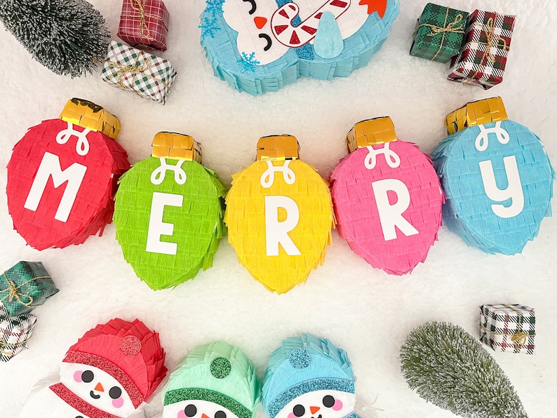 Pinata Row SUPER MINI Christmas Light Piñata Personalized - Etsy