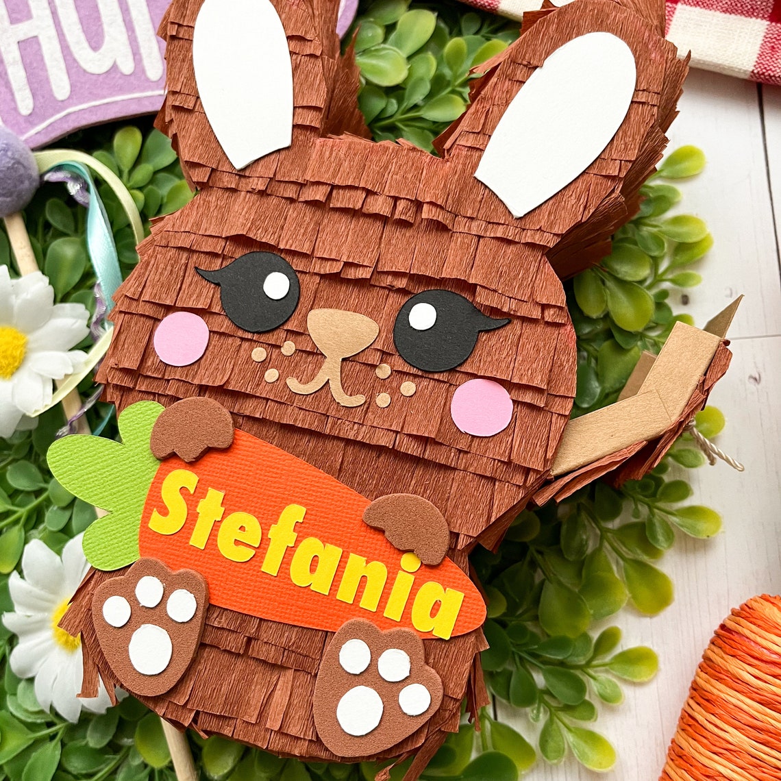 Mini Bunny Piñata With Personalized Carrot for Easter and Spring - Etsy