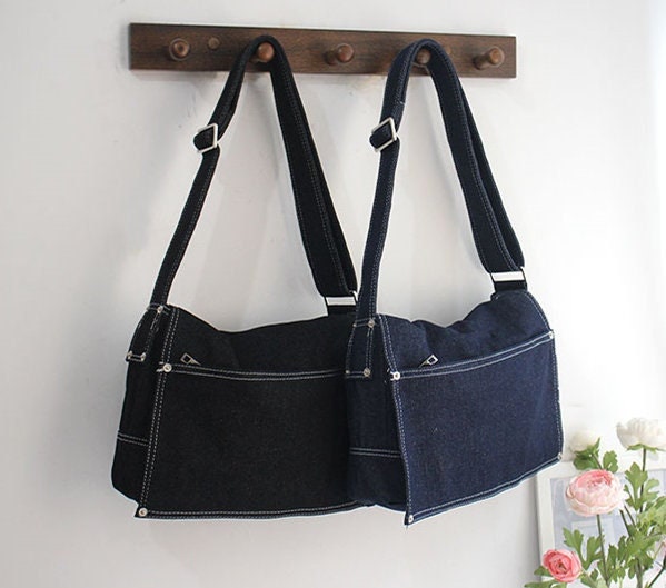 Fashion Denim Blue Mens Sling Bag Chest Bags Denim Sling Pack One Shou –  imessengerbags