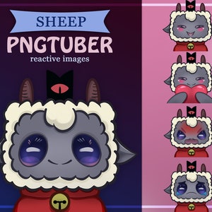 Mouton PNGtuber Modèle | 6 expressions et 14 fichiers pour OBS/Streamlabs et Discord | Twitch Streamer Vtuber | Images réactives