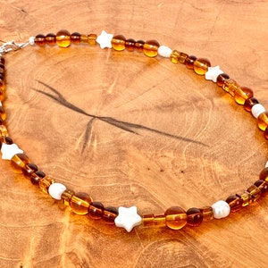 Beaded Choker | Star Necklace |  Glass Bead Choker | Celestial Jewelry