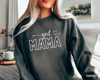 Girl Mama sweatshirt, Comfort Colors Girl Mom crewneck, Gift for Mom of girls, New Mama Retro sweatshirt, Mothers Day gift, Birthday for Mom