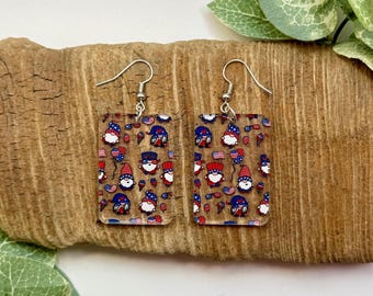 Fourth of July Earrings | July 4th Gnome Earrings | Gnome Jewelry and Gifts