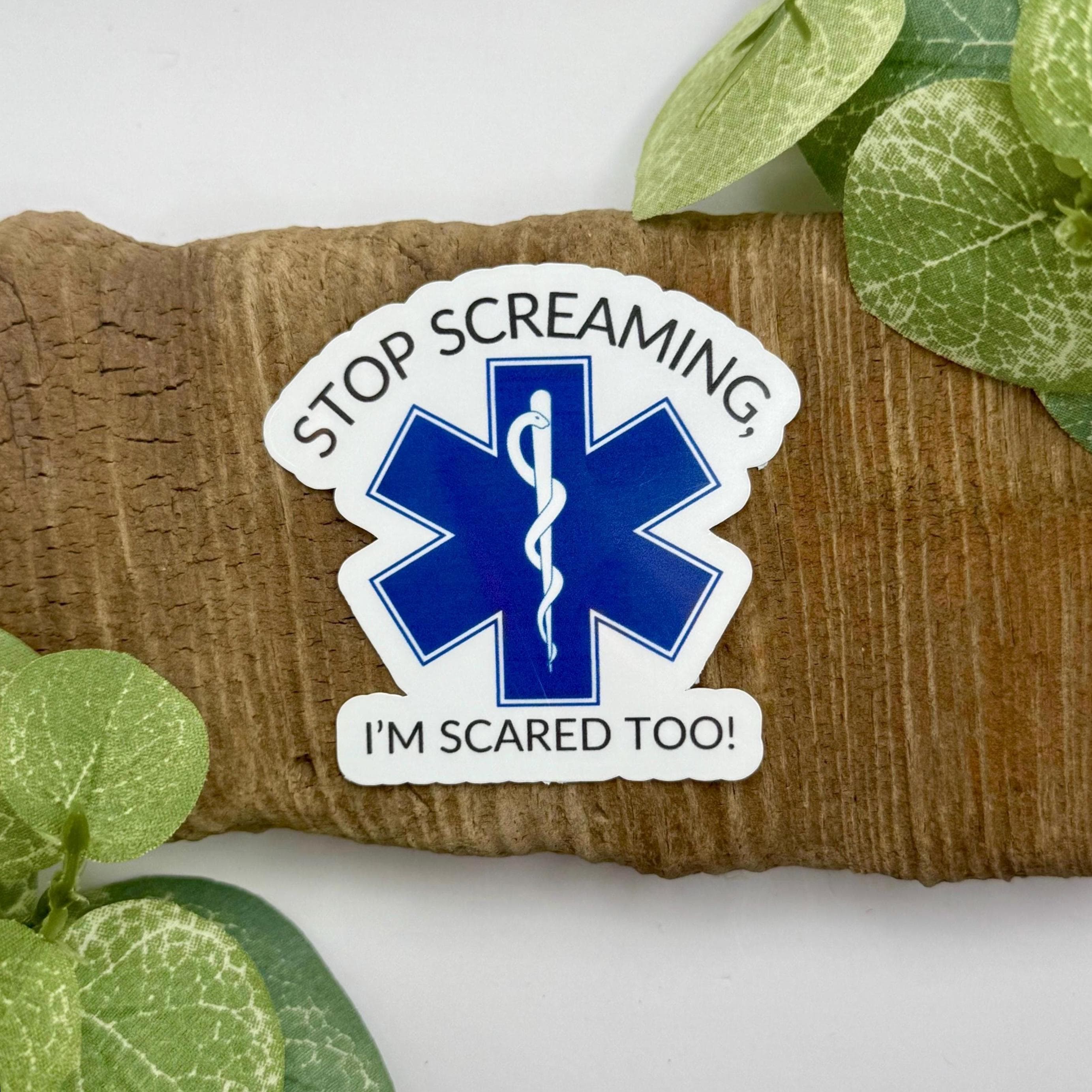 Stop Screaming, I’m Scared Too Sticker | Waterproof Stickers for Water ...