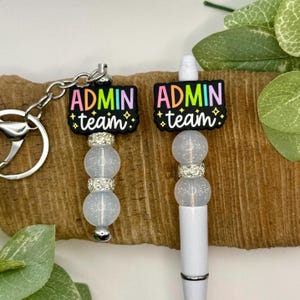 Admin Team Gifts | Office Admin Pen or Keychain | Administrator Team Gift | Beaded Pen | Beaded Keychain