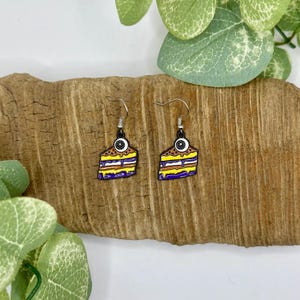 Spooky Halloween Cake Dangle Earrings | Halloween Jewelry | Nickel Free Brass