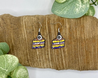 Spooky Halloween Cake Dangle Earrings | Halloween Jewelry | Nickel Free Brass