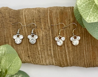 Mouse Head Dangle Earrings | Mickey Jewelry | Nickel Free