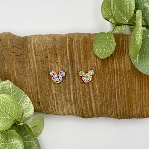 Mouse Stud Earrings, Mouse Head Stud Earrings, Stainless Steel