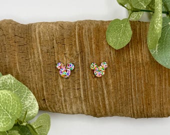 Mouse Stud Earrings | Mouse Head Stud Earrings | Stainless Steel