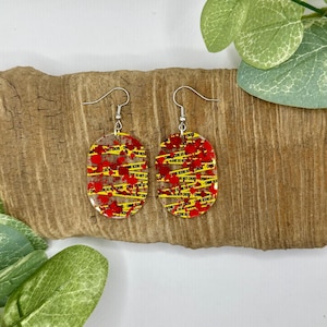 Forensics Dangle Earrings | Halloween Caution Tape Earrings | Crime Scene Jewelry | Halloween Earrings | Nickel Free Brass