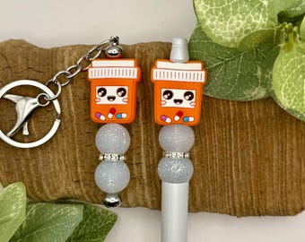 Pharmacist Gifts | Pharmacist Pen | Pharmacist Keychain | Pharmacy Tech Pen | Pharmacy Tech Keychain | Beaded Pen | Beaded Keychain