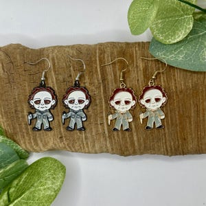 Horror Movie Michael Dangle Earrings | Halloween Earrings | Nickel Free Brass