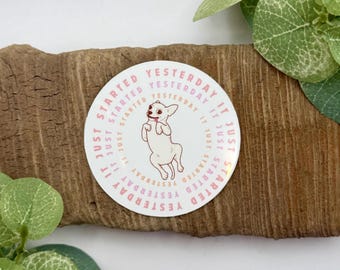 It Just Started Yesterday Sticker | Vet Med Gifts | Veterinary Stickers | Waterproof Stickers for Water Bottle | Vet Tech Week Gift