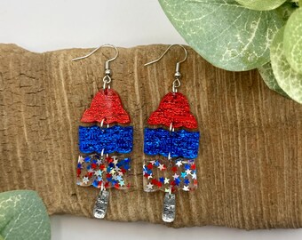 Popsicle Dangle Earrings | Summer Earrings | Fourth of July Earrings | Nickel Free Brass