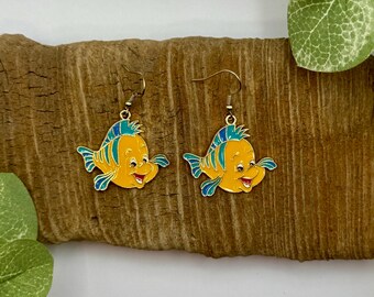 Enamel Fish Dangle Earrings | Princess Sidekick Earrings | Nickel Free Iron