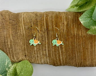 Sea Turtle Dangle Earrings | Turtle Jewelry | Nickel Free Iron