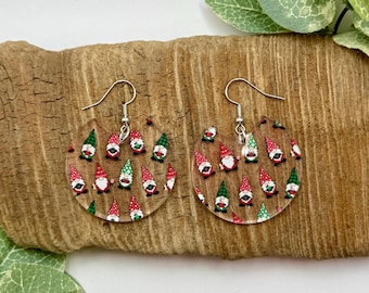 Christmas Dangle Earrings | Christmas Gnome Earrings | Gnome Jewelry and Gifts