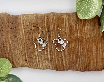 Mouse Head Dangle Earrings | Character Earrings | Nickel Free Brass