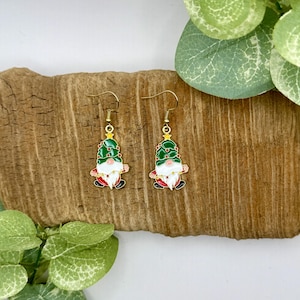 Christmas Gnome Dangle Earrings | Christmas Jewelry | Christmas Drop Earrings