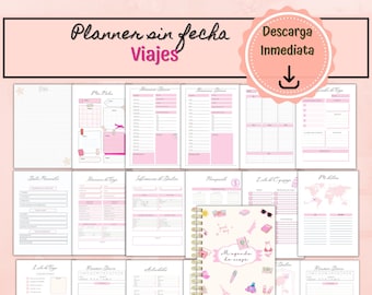 Digital trip planner | Travel Diary PDF Instant Digital Download and Printable | Travel diary | Agenda in Spanish
