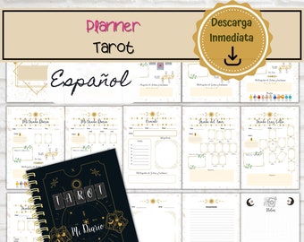 Diario de Tarot en Español, Planner de Tarot Imprimible, Lectura Diaria de Cartas Imprimible, Oráculo, Diario Tirada de Tarot Español