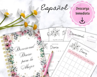 Printable Devotional Journal for Women, Christian Journal in Spanish, Prayer Journal