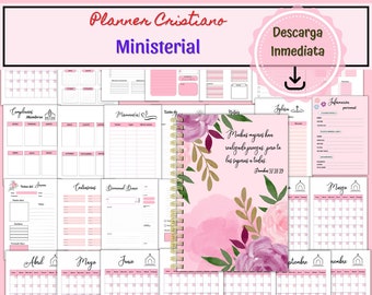 Planificador Cristiano sin Fecha en Español,  Planner Ministerio de Iglesia, Planner Ministerial para Lideres de Iglesia.
