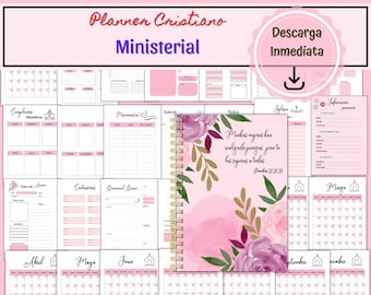 Undated Christian Planner in Spanish, Church Ministry Planner, Ministry Planner for Church Leaders.