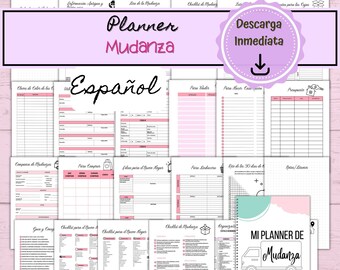 Moving Planner in Spanish, Printable Moving Planner, Moving Checklist, Moving Agenda in Spanish A4 and A5