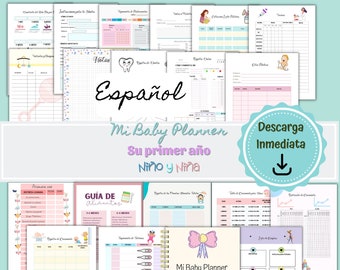 Planificador de Bebé en Español, Planner para Bebé, Agenda para Bebé Imprimible, Recuerdos del Primer año del Bebé