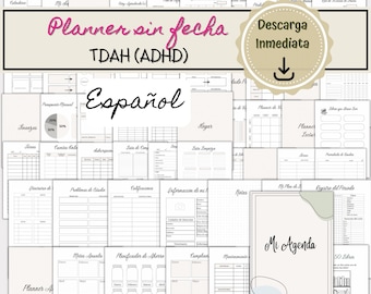 Printable ADHD Planner in Spanish, Printable Life Planner, Personal Productivity Planner, Minimalist