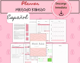 Expense and Savings Planner in Spanish, Japanese Kakebo Savings Method in Spanish