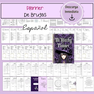 Planificador de Brujas sin Fecha, Planificador Estilo Grimorio, Diario de Brujas, Diario de Tarot, Planificador de Astrologia