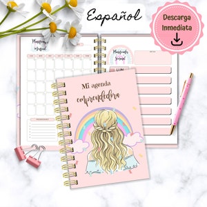Agenda emprendedora de arcoíris | Agenda perpetua sin fecha en español | Descarga digital imprimible | Para mantener organizado negocio