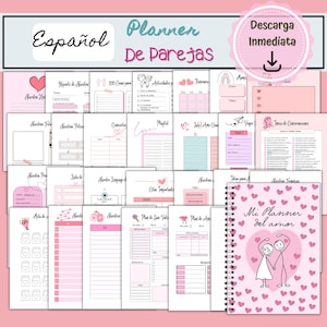 Planner para Parejas Imprimible Español, Planificador para Enamorados, Planificador para Parejas, Diario para Novios, Diario de Relaciones