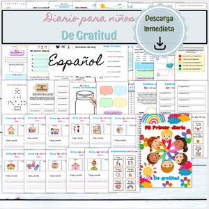 Diario de Gratitud para Niños en Español, Diario Gratitud  para Niños Imprimible, Diario Afirmaciones Positivas para Niños