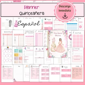 Quinceañera Planner Imprimible, Planificador de Quinceañera Imprimible, Mis Quince Planner Imprimible