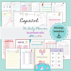 Planificador de Bebé en Español, Planner para Bebé, Agenda para Bebé Imprimible, Recuerdos del Primer año del Bebé