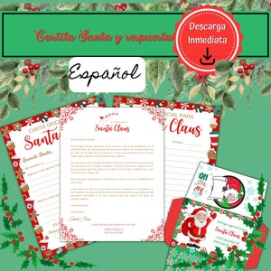 Carta Querido Santa, Carta para Santa Claus, Descarga Instantánea e imprimible