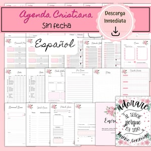 Christian Agenda in Spanish, Undated Christian Agenda, Printable Christian Agenda in Spanish