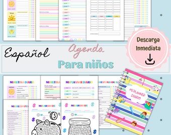 Agenda Tareas en Español para niños, Checklick Diario Rutinas Imprimible para Niños, Planner de Rutinas y Responsabilidades para Niños PDF